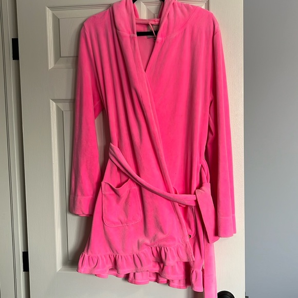 JUICY COUTURE Velvet Robe, Pink, Size M - Picture 1 of 6